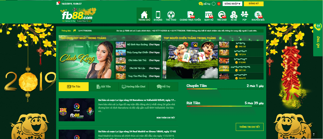 Giao diện Fb88